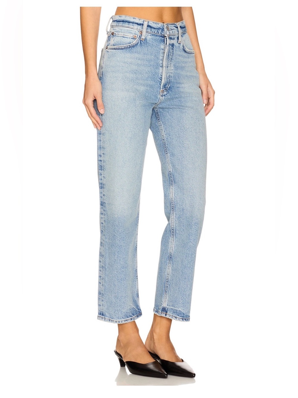 Agolde Pinch High-Rise Crop Straight Leg Jeans Ripple Wash S27